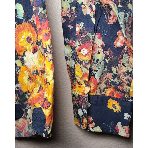 Club Monaco Floral Longsleeve Button-Up Collared Dress Shirt Mens Large Slim Fit - Picture 5 of 8